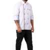 White Chefcoat with Checks Collar