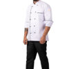 White Chefcoat with Checks Collar