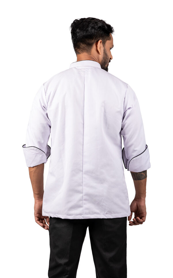 White Chefcoat with Checks Collar