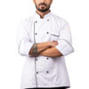 White Chefcoat with Checks Collar