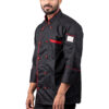 Black Chefcoat with Red piping