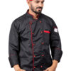 Black Chefcoat with Red piping