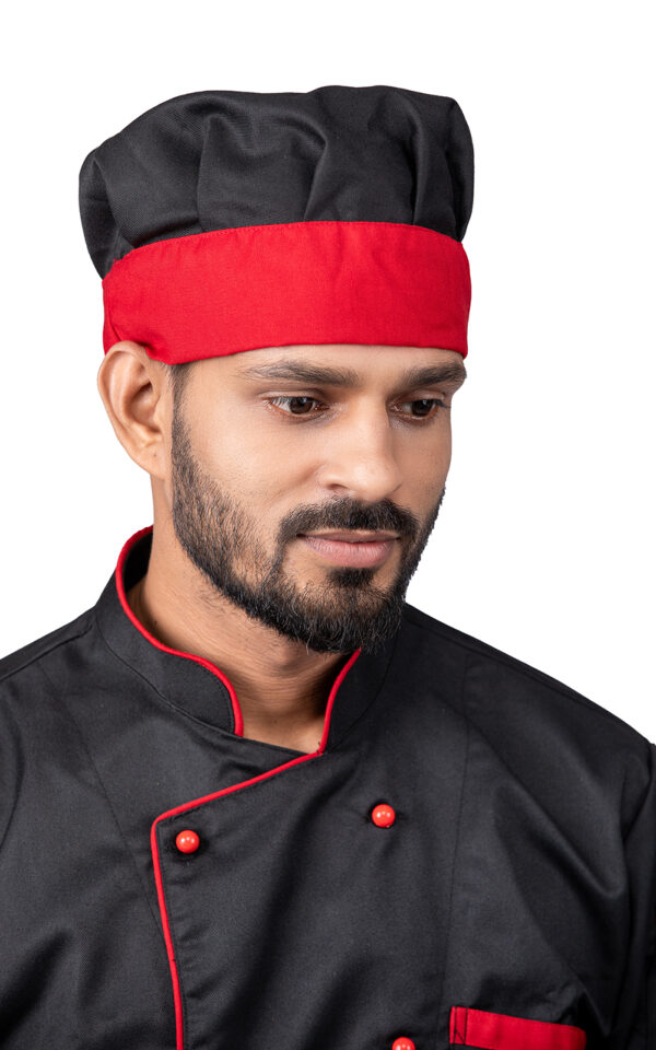 Black Chefcoat with Red piping