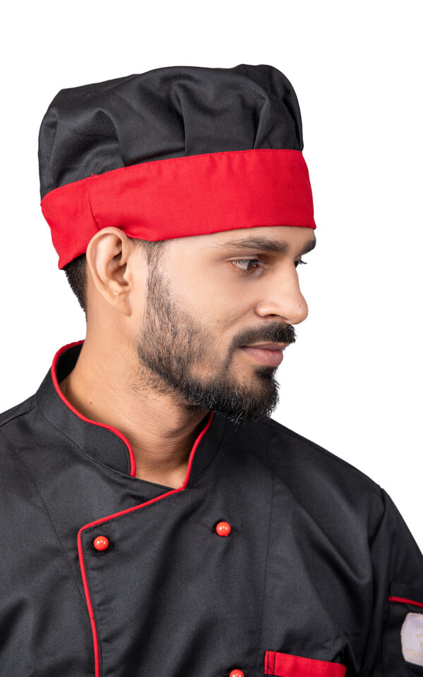 Black Chefcoat with Red piping