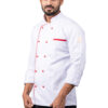 White Chefcoat with Red Piping
