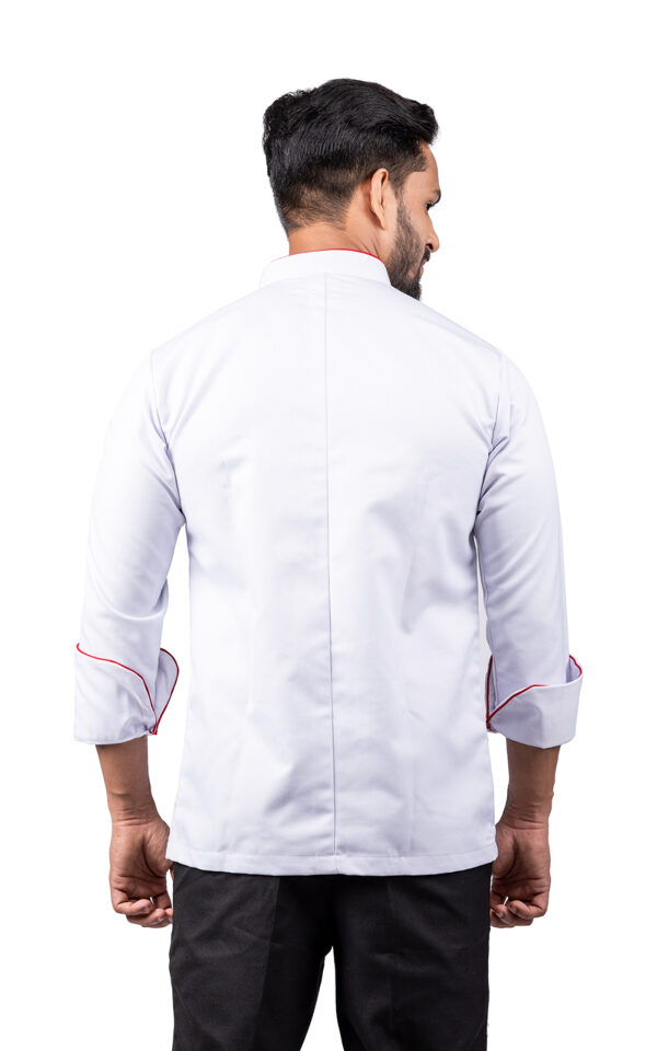 White Chefcoat with Red Piping