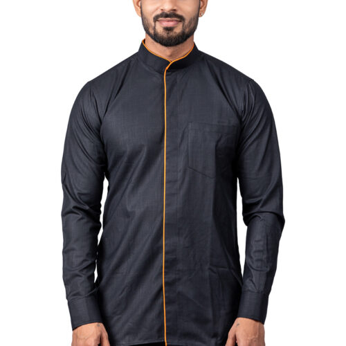 Black Shirt with Orange Piping
