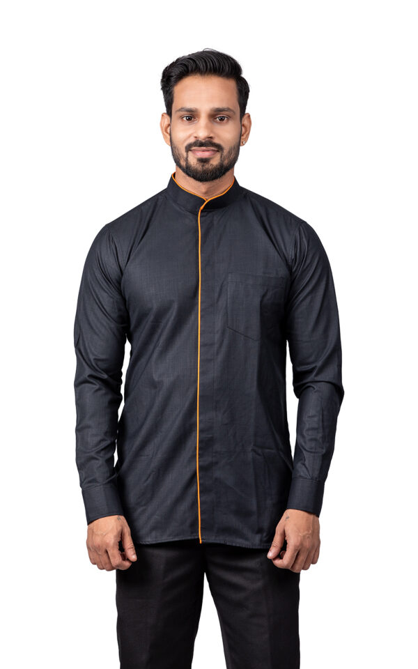 Black Shirt with Orange Piping