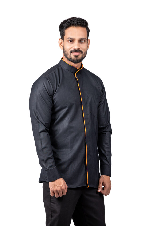 Black Shirt with Orange Piping