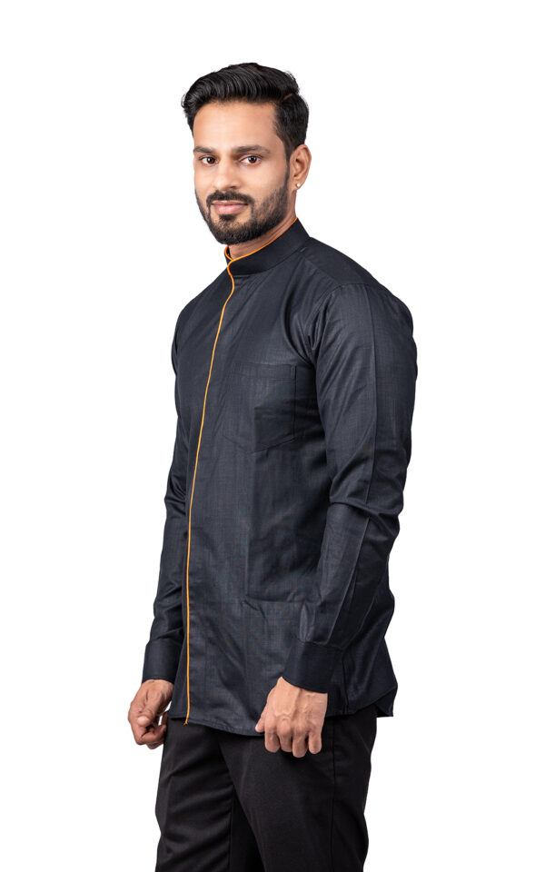 Black Shirt with Orange Piping