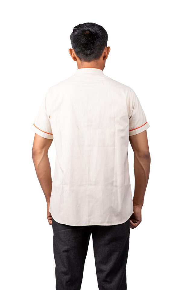 Beige Shirt with Orange Piping
