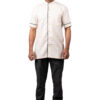 Beige Shirt with Green Piping