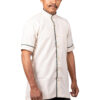 Beige Shirt with Green Piping