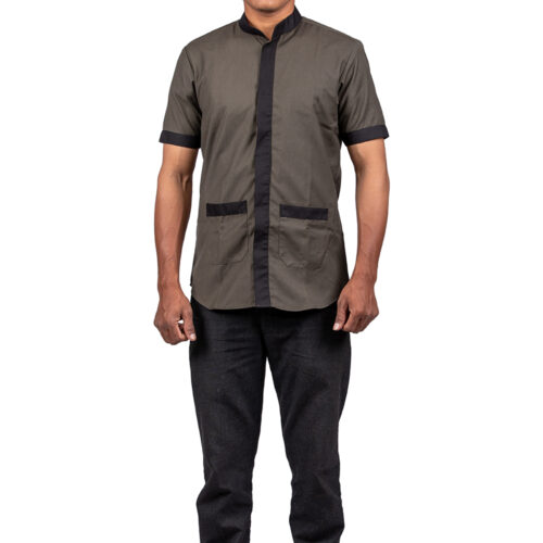 Olive Green Shirt with Black Pants
