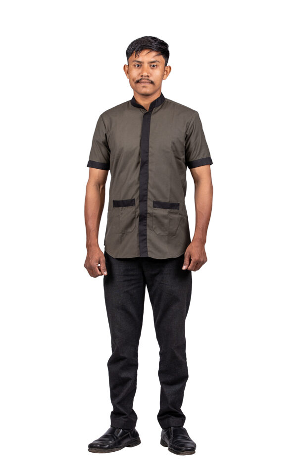Olive Green Shirt with Black Pants