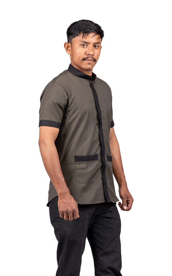 Olive Green Shirt with Black Pants