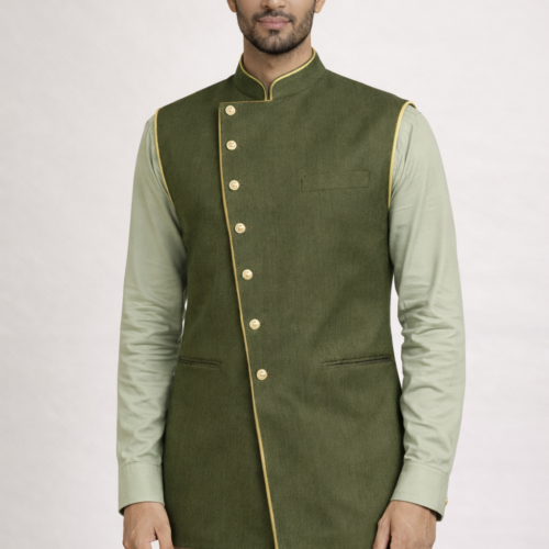 Guest Services Associate - Asymmetric Olive Nehru Waist