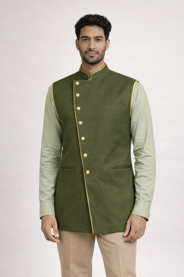 Guest Services Associate - Asymmetric Olive Nehru Waist