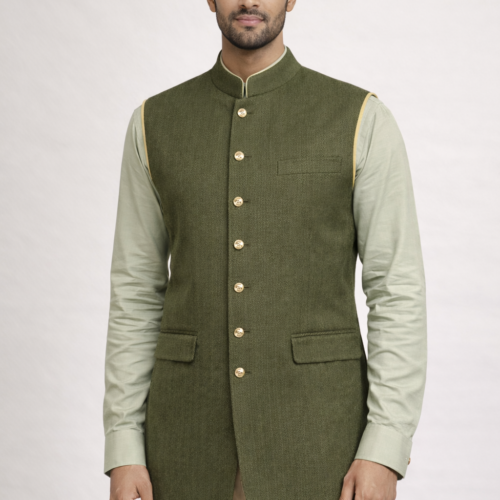Front Office Manager - Heritage Olive Nehru Waist Set