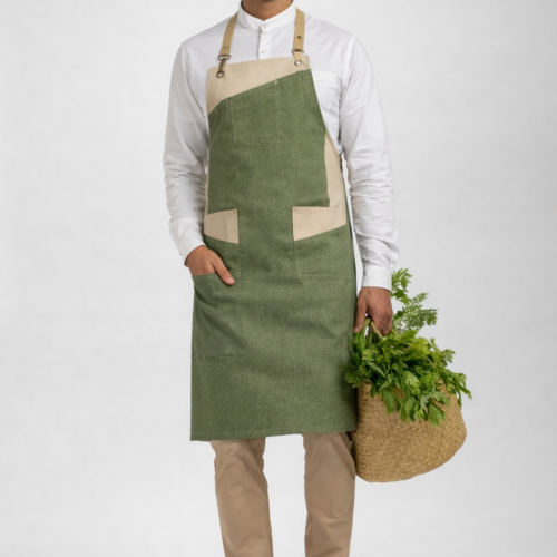 Crossover Green & Beige Utility Apron