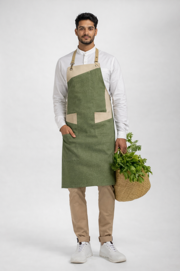 Crossover Green & Beige Utility Apron