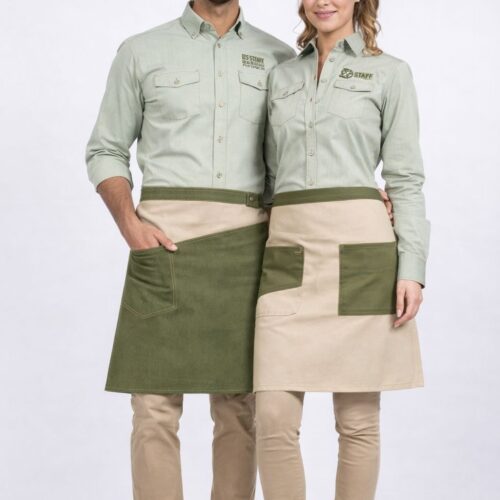 Dual Tone Olive & Beige Staff Set