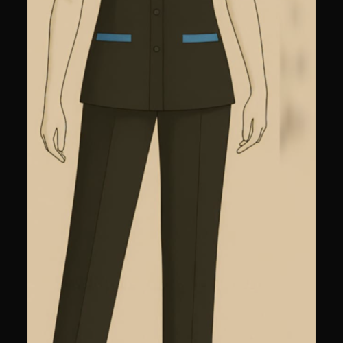 Charcoal Grey Women’s Uniform with Sky Blue Piping
