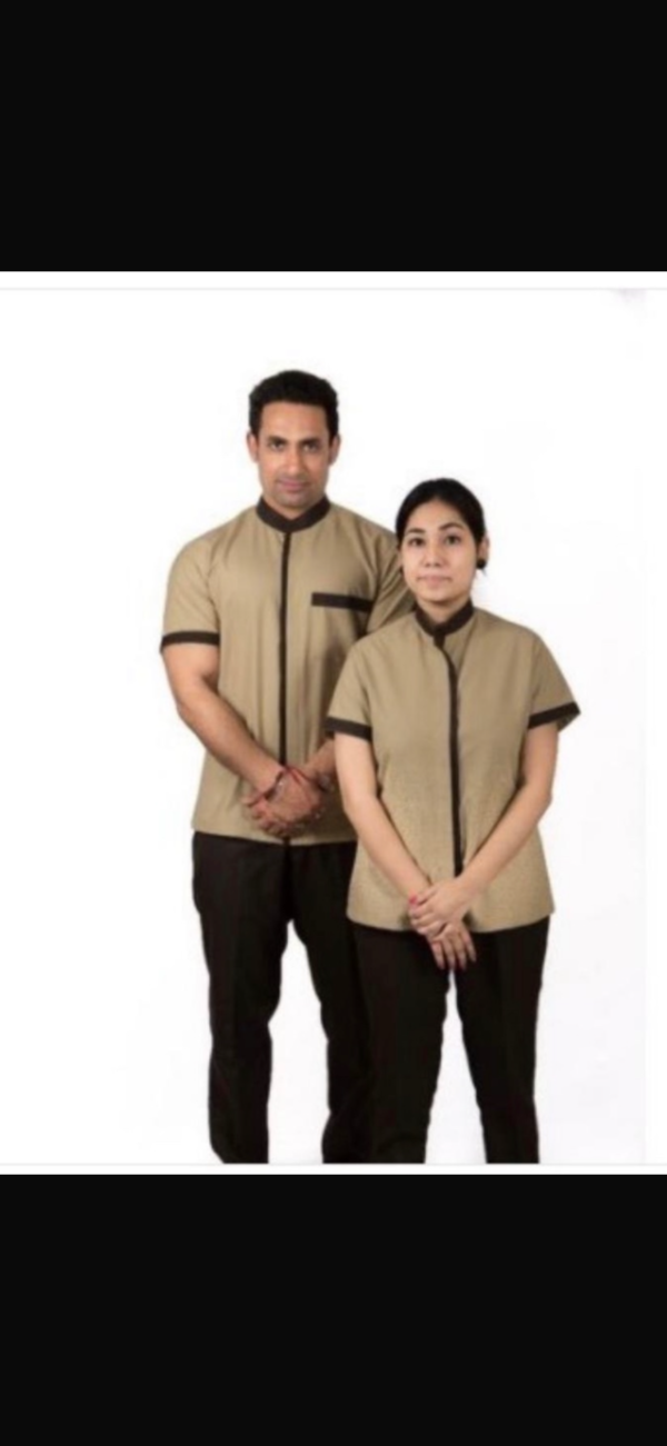 Tan and Dark Brown Trimmed Uniforms with Black Trousers