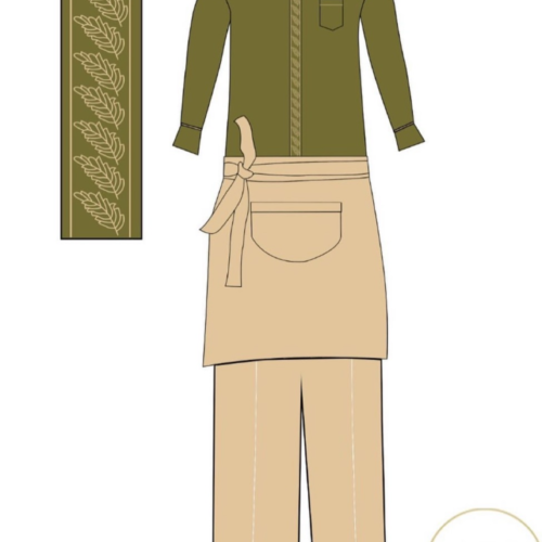 Olive Mandarin Collar Sketch Set