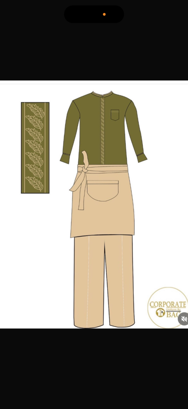 Olive Mandarin Collar Sketch Set