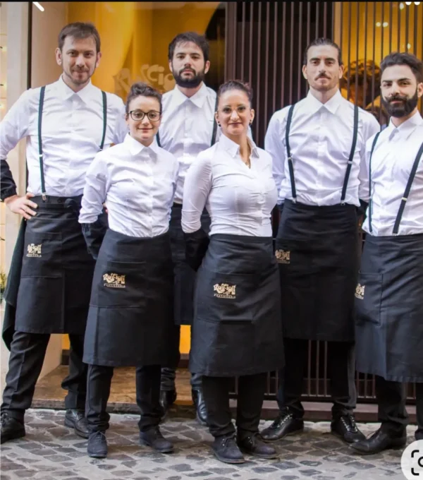 Professional Service Team in White Shirts, Black Suspenders