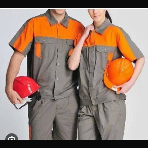 Orange & Grey Industrial Safety Workwear Uniform Set