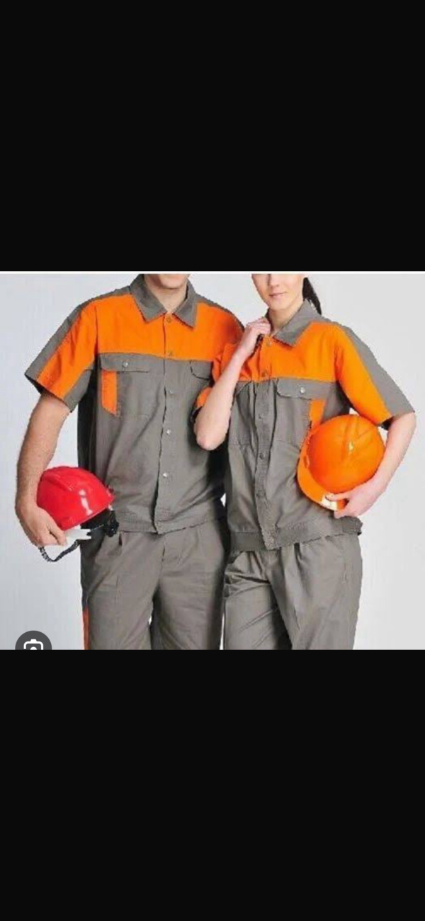 Orange & Grey Industrial Safety Workwear Uniform Set