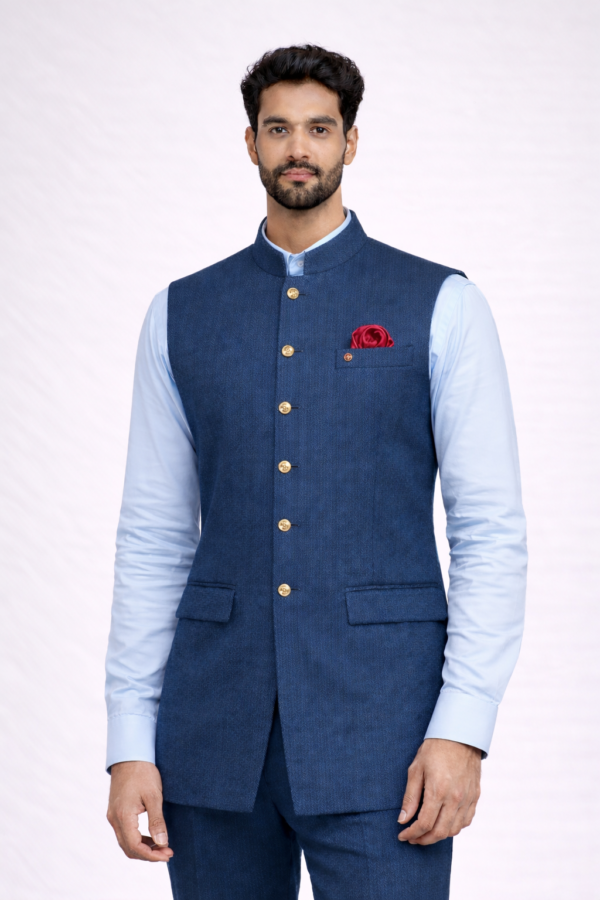 Guest Relations Executive - Classic Blue Nehru Waist Set