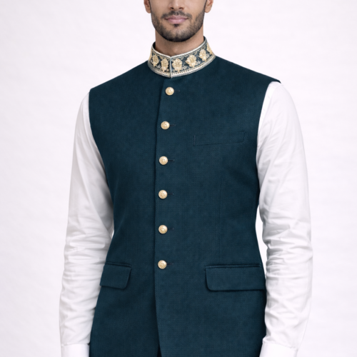 Concierge - Embroidered Collar Nehru Waist Set