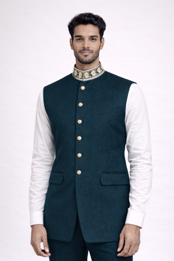 Concierge - Embroidered Collar Nehru Waist Set
