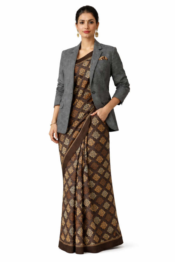 Front Office Manager - Power Saree Blazer Set