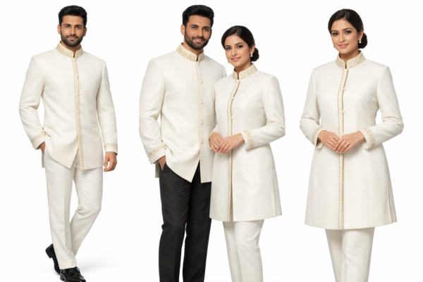 Male & Female Guest Relations - Ivory Sherwani Uniform Set