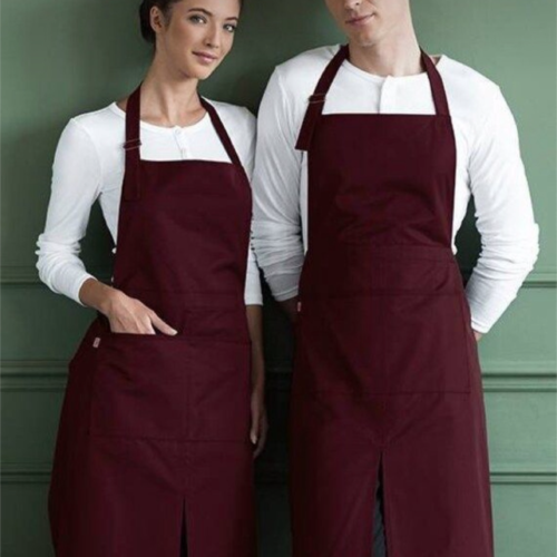 Burgundy Classic Bib Apron Set