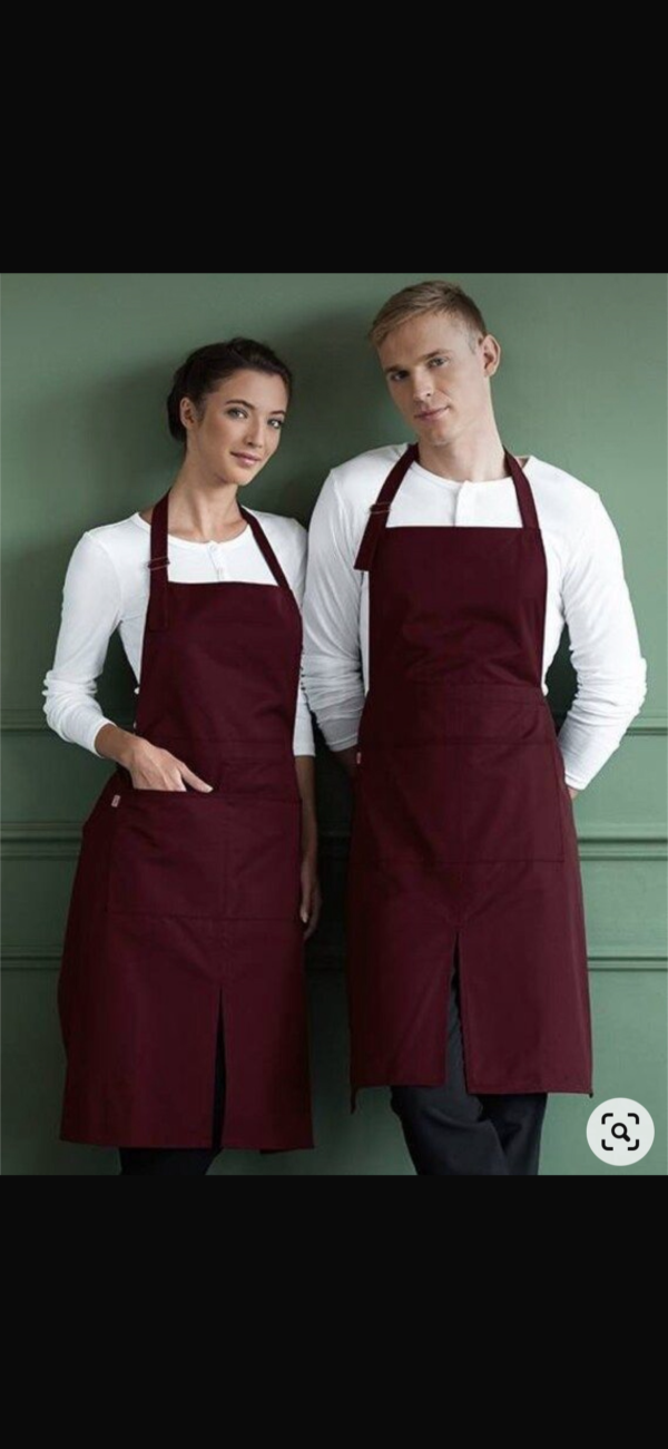 Burgundy Classic Bib Apron Set