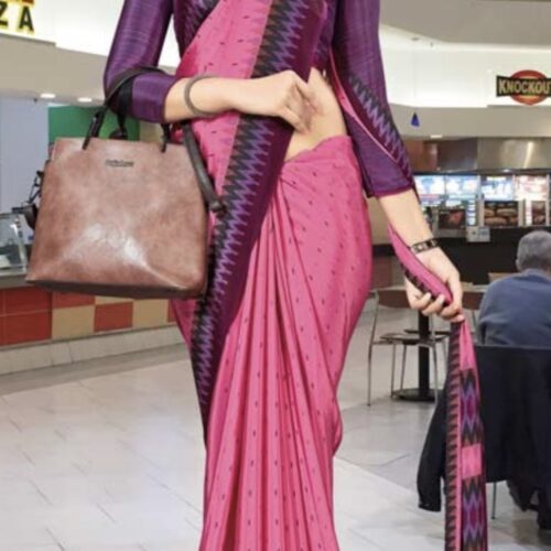 Corporate Chic - Magenta Chevron Power Saree