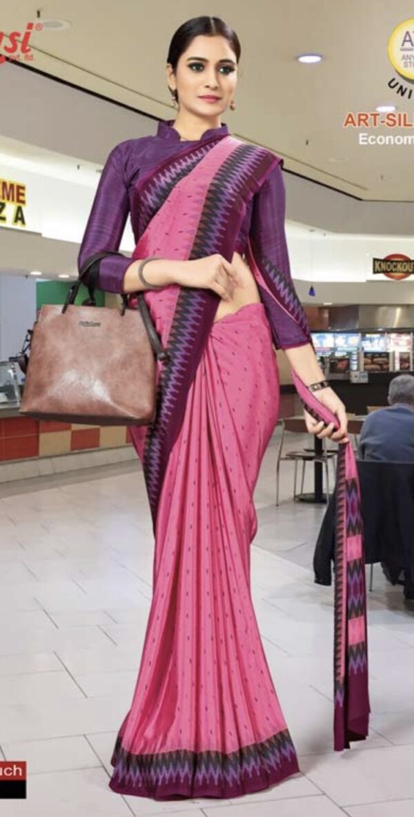 Corporate Chic - Magenta Chevron Power Saree