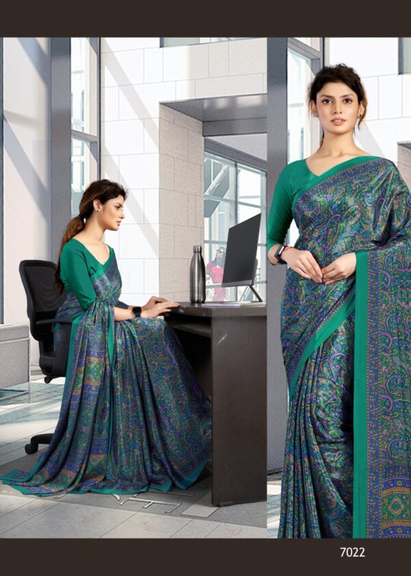 IT Professional - Teal Paisley Digital Print Saree