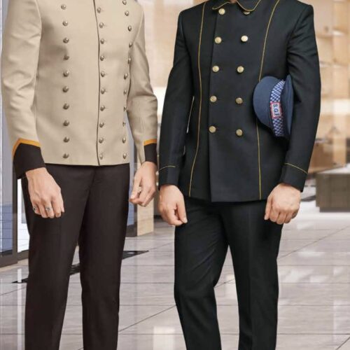 Imperial Bell Boy - Sand Black Double-Breasted Doorman Set