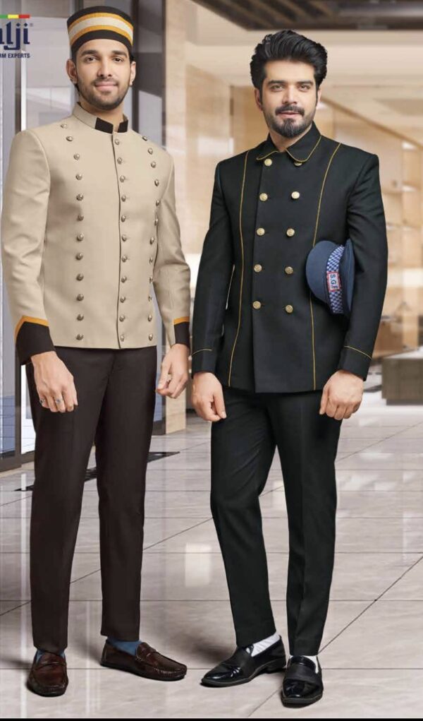 Imperial Bell Boy - Sand Black Double-Breasted Doorman Set