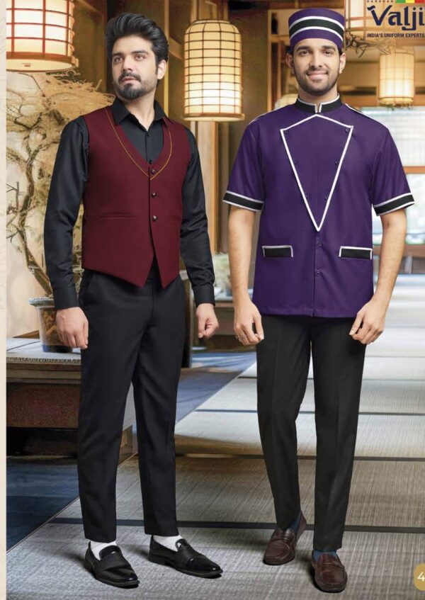 Resort Bell Boy - Maroon Waist Black Shirt Service Set