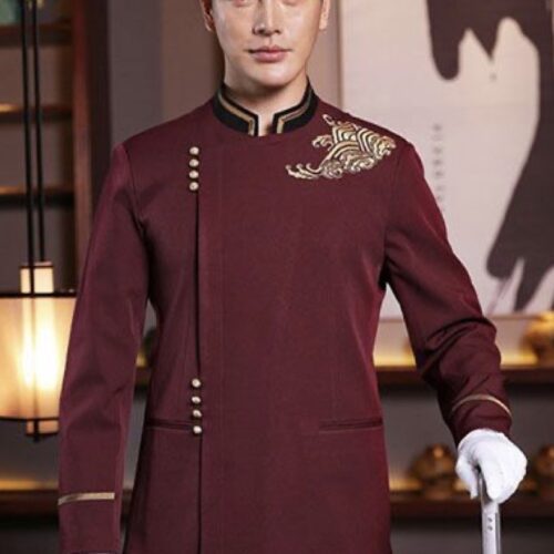 Grand Bell Boy - Wine Gold Embroidered Premium Set