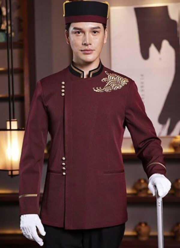 Grand Bell Boy - Wine Gold Embroidered Premium Set