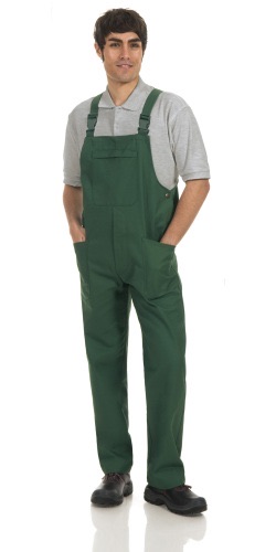 Heavy Duty Gardener - Grey Polo Green Bib Overall Set
