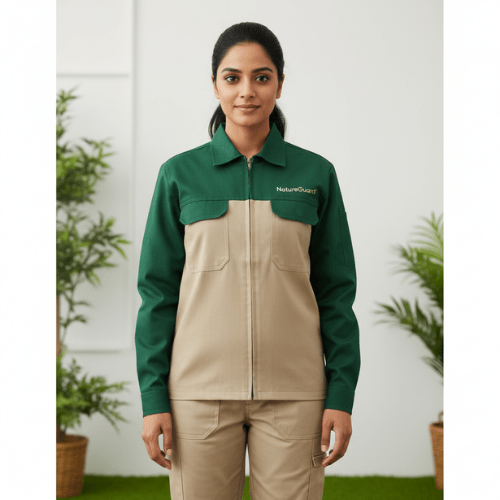 Professional Gardener - Green Beige Zip-Up Jacket Work Set